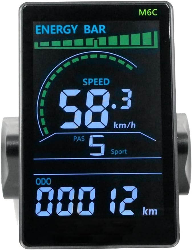 Wuden M6C Electric Bike LCD Display Meter showing speed and odometer