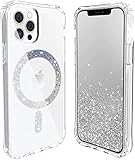 Diseñado para iPhone 12 Pro Max funda transparente compatible con Magsafe Loop, magnético integrado, magnetismo, protección contra caídas, Twinkle Stardust, YIEMAESHUM