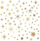 Sparkle Decals Star Decals, Nursery Wall Decal, Kids Room Decor, Star Wall Decor, Sparkle Wall Art, Baby Room Star Wall Sticker Peel&Stick Removable Decals (Vintage Gold)
