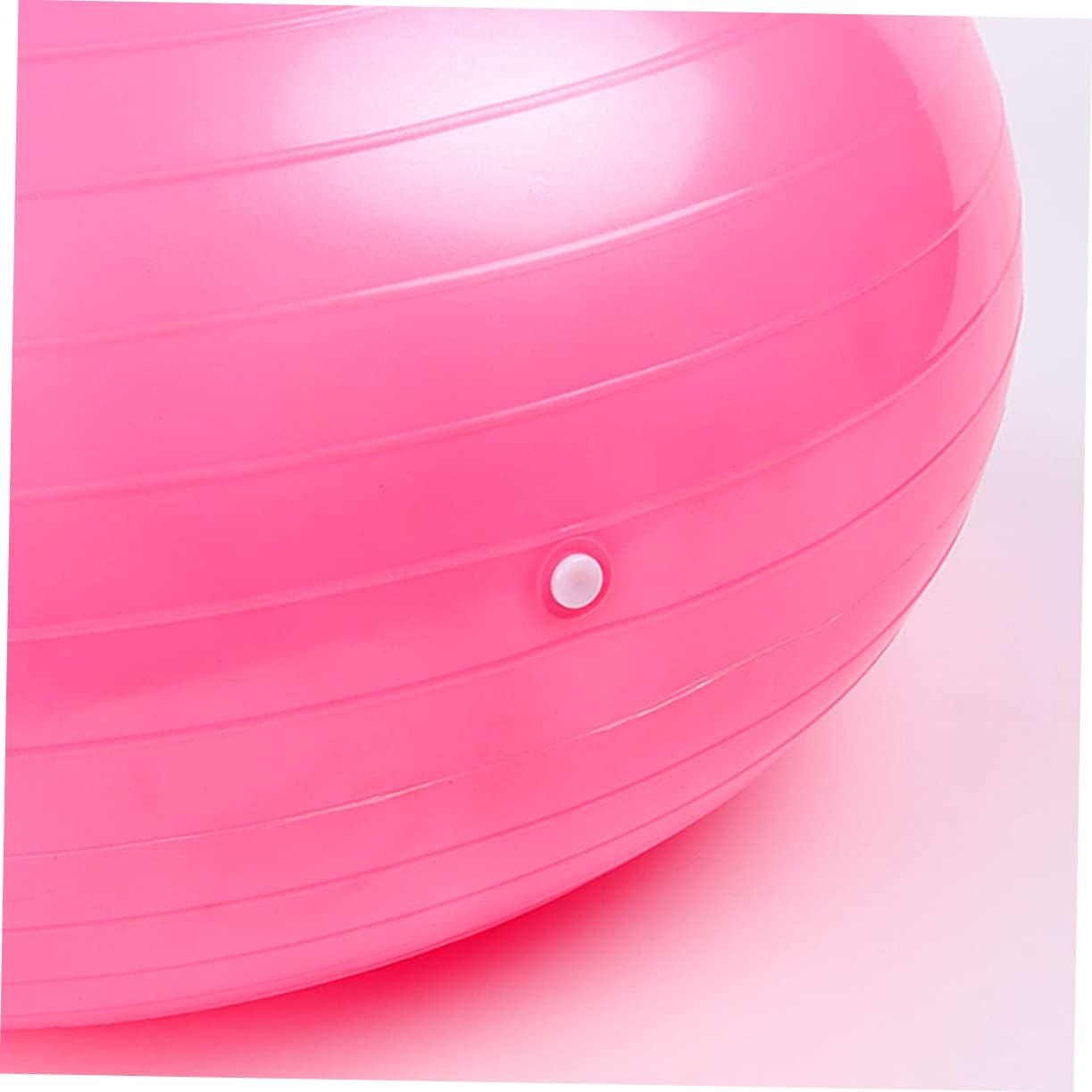 Yardwe Donut Shaped Burst Exercise Ball with Pump Thickened PVC Fitness Ball for Yoga Balance and Strength Training at Home Light Pink Inflatable Stability Trainer