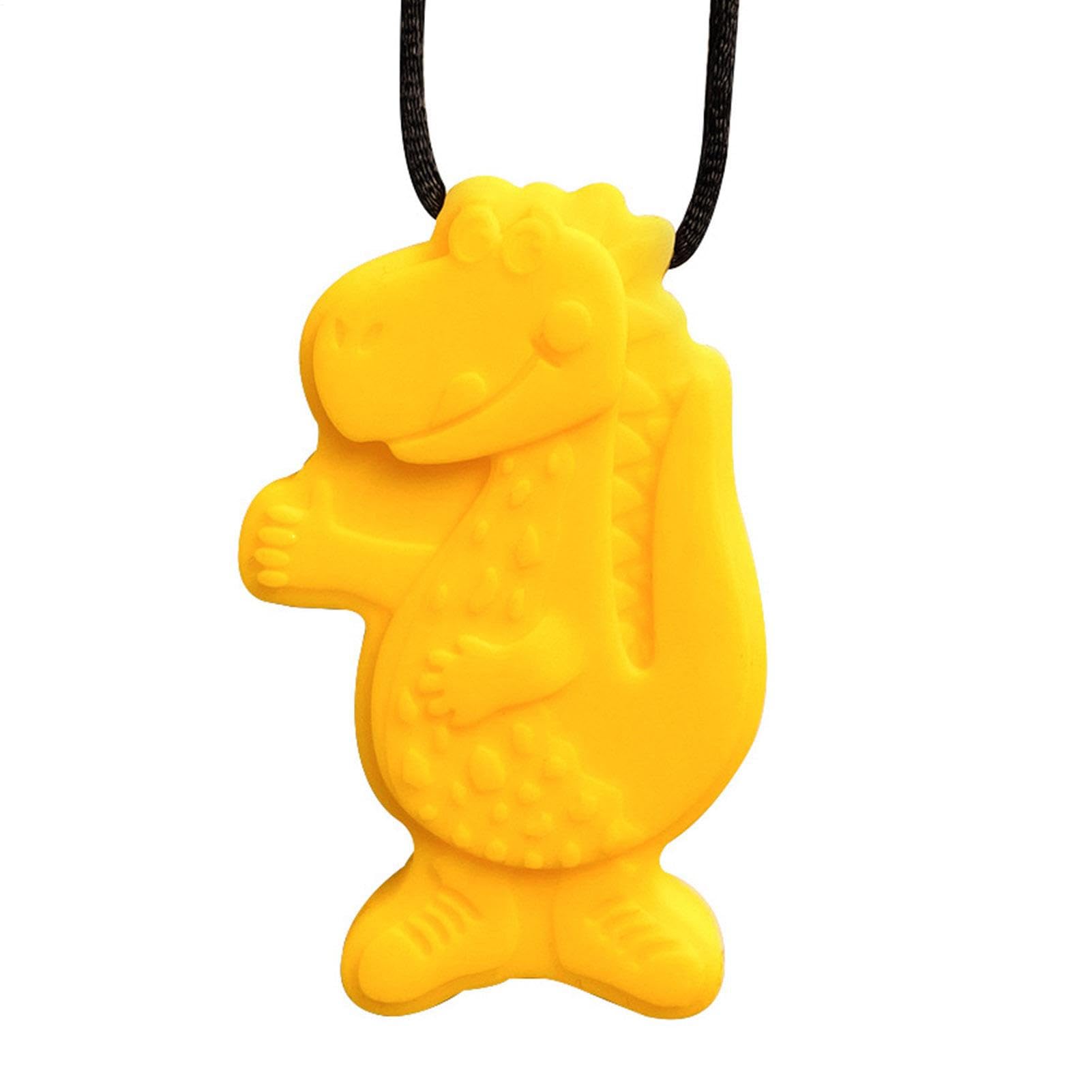 Chew Necklaces Sensory Kids - Silicone Teething Jewelry | 60g Motor Aid Pendant, ADHD Sensory Chewing Necklace Set, Durable Safe Bite Resistant Necklace Toy with Dinosaur Shape Design — view 5