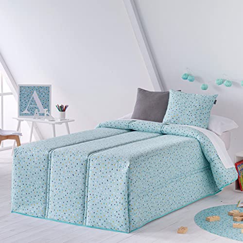 Lanovenanube Edredón Conforter Confeti - Cama 90 Cm - Color Azul