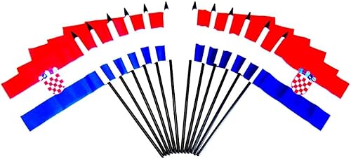 Miniatura 132 de Paquete de 12 banderas de escritorio de oficina en miniatura de poliéster internacional de 4 x 6 pulgadas, 1 docena de banderas pequeñas de 4 x 6