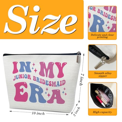 Junior Bridesmaid Makeup Bags, Bridesmaid Cosmetic Bag for Purse, Bridal Gifts for Women, Besties, Best Friend, Wedding Makeup Bags2