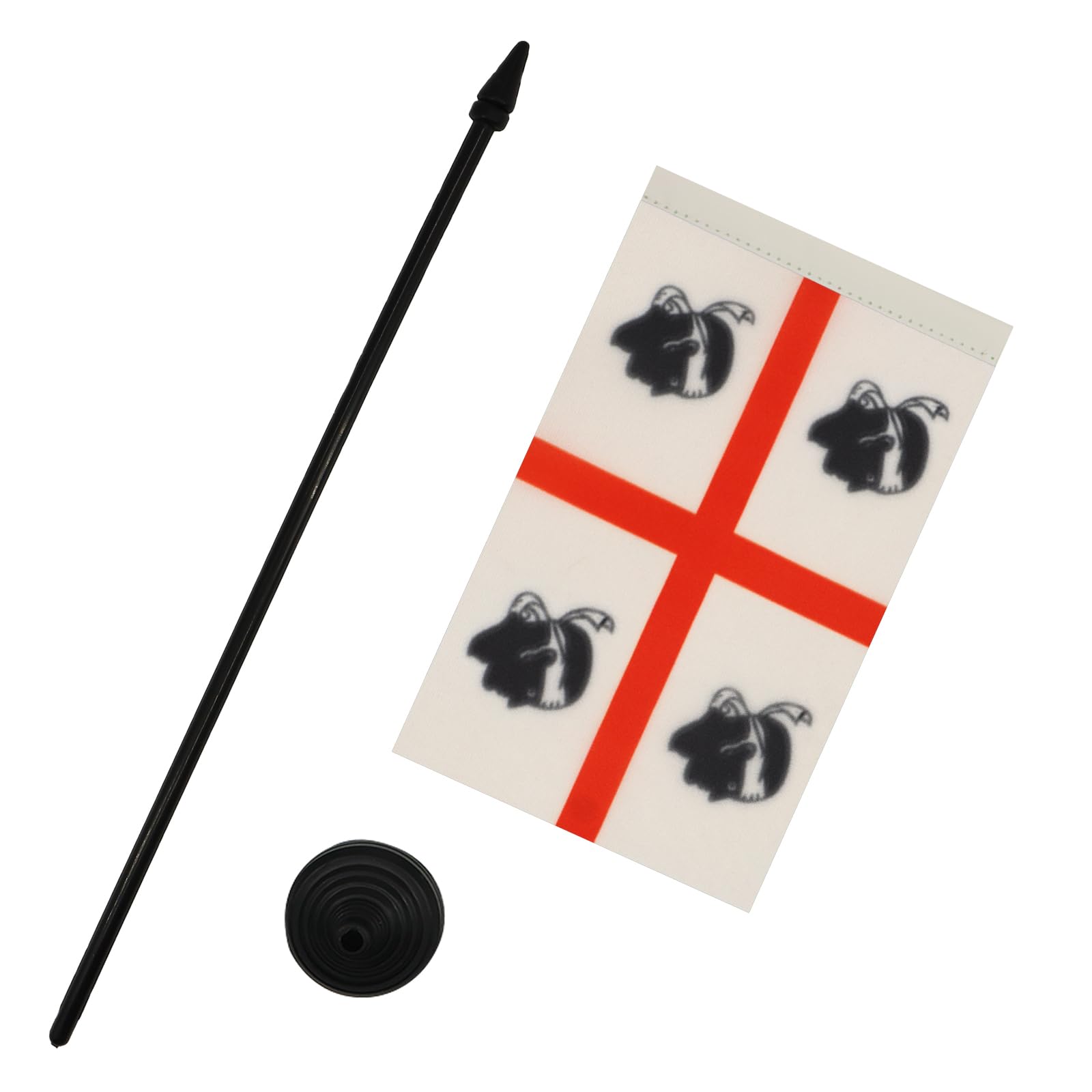 Bandierina Da Tavolo Sardegna 15x10cm - AZ Flag, In Poliestere Con Asta E Base Nera