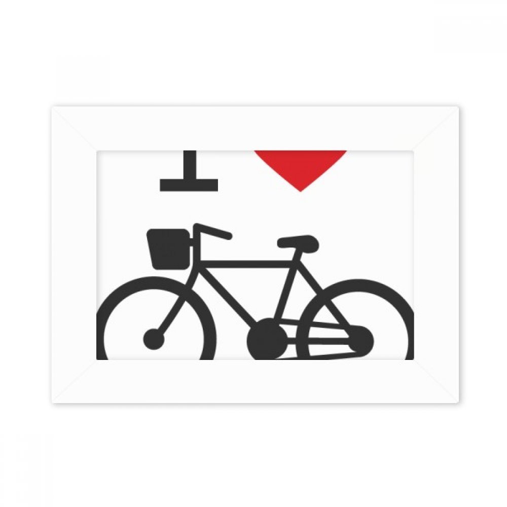 Cadre photo imprimé vélo cœur rouge : idée cadeau décoration de bureau originale