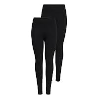 ONLY Onllive Love New Leggings 2-Pk Noos, Nero (Black)