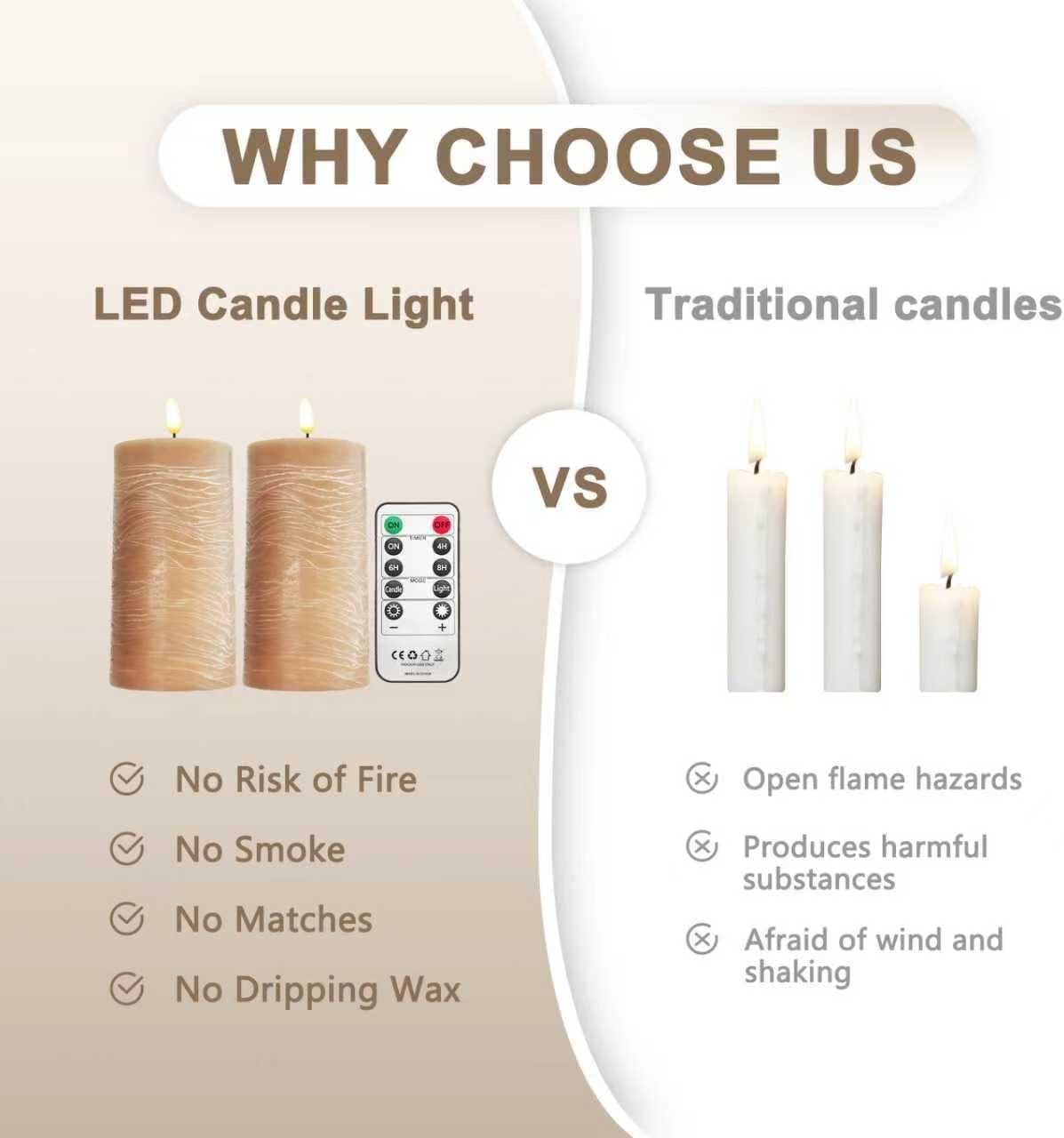 Flameless Candles with Remote Timer: 2 PCS 6"x3"Electric Led Memorial Candles Light Battery Operated for Indoor Outdoor Votive Decorative