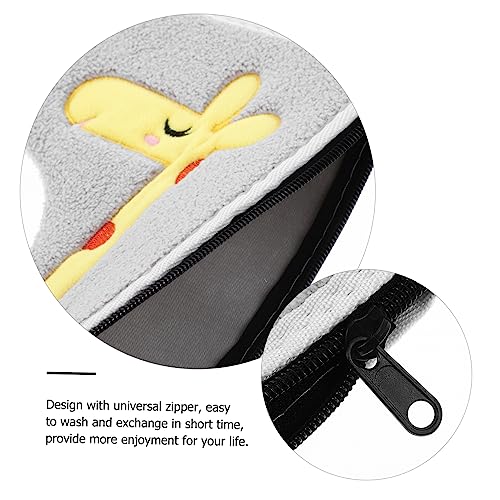 Cojín de lana para asiento de inodoro PRETYZOOM gris lavable 8