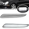 NJSBYL E320 E350 E550 E63 AMG LED Side Marker Lights For 2007-2009 Mercedez Benz E-Class W211 Facelift Clear Lens Sidemarker White LED Turn Signal Driving Running Lights OEM 2118200921