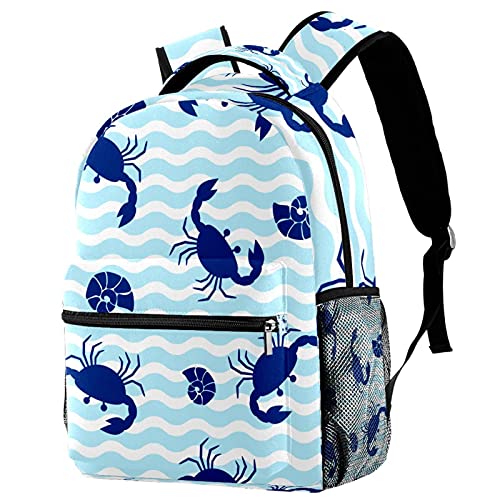 Sac à dos crabe bleu clair mixte pour l'école et les voyages