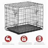 MidWest Homes for Pets Ultima Pro wytrzymała 61 cm skrzynia dla psów, bardzo mocna stalowa klatka dla zwierząt z podwójnymi drzwiami, dla małych ras, akcesoria w zestawie