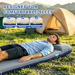 Memory Foam Sleeping Pad 3" Self-Inflating with Pillow for Camping - Image 2
