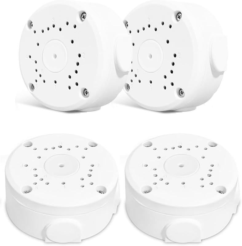 HAMON Alumínium Kamera Kötődoboz 4db - Vízálló Rejtett Kábelezésű Fali/Mennyezeti Tartó Beltéri és Kültéri Biztonsági Kamerákhoz, Fehér