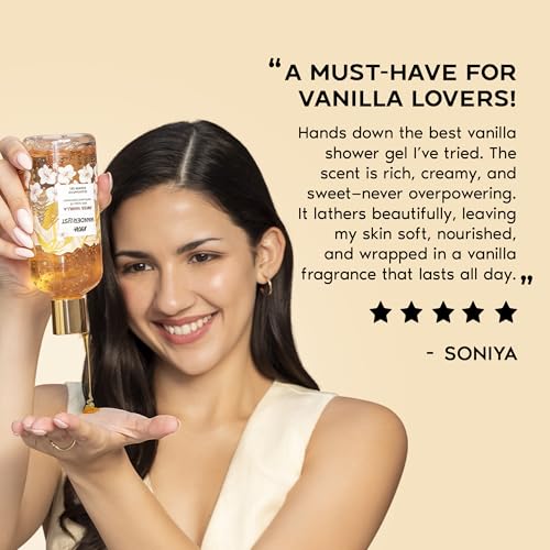 Image of Nykaa Wanderlust Swiss Vanilla Shower Gel, Vanilla & Cedarwood Fragrance, Rejuvenating Body Wash, Hydrating Formula, Vegan & Cruelty-Free, 250ml