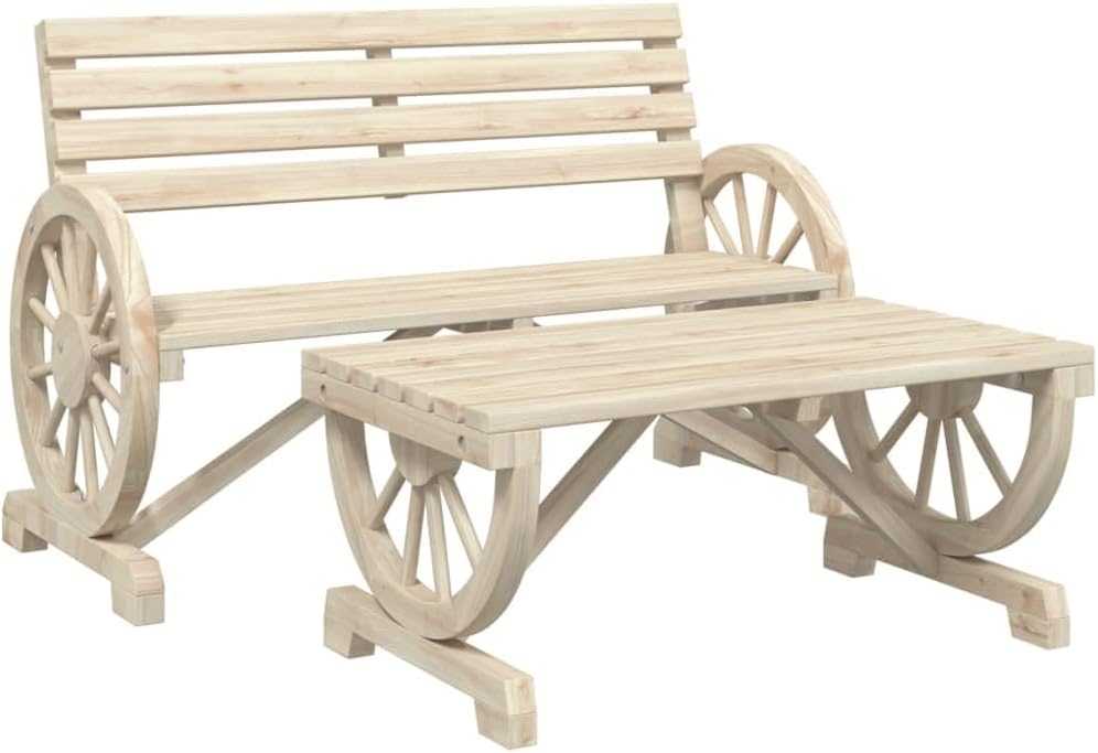2 Piece Patio Lounge Set Solid Wood Fir, Patio Sofas, Sectional Sofa Units