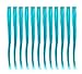 SWACC 12 Pcs Straight One Color Party Highlights Clip on in Hair Extensions Colored Hair Streak Synthetic Hairpieces (Teal Blue)