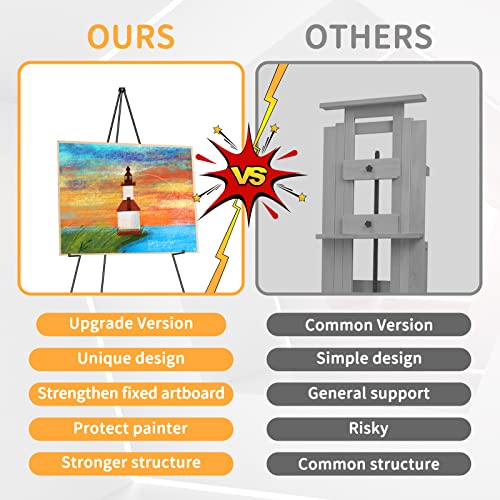 Display Easel Stand For Wedding Sign, 63" Folding Art Easel With Carry Bag, Portable Tripod For Painting, Posters, Signs, Artwork & Trade Exhibitions, Black (2 Pack) #TOP1