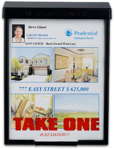 12 Black Snap Shut Brochure Boxes Brochure Holder Flyer Box Wholesale Bulk Outdoor Realtor Style Info Box Real Estate Marketing