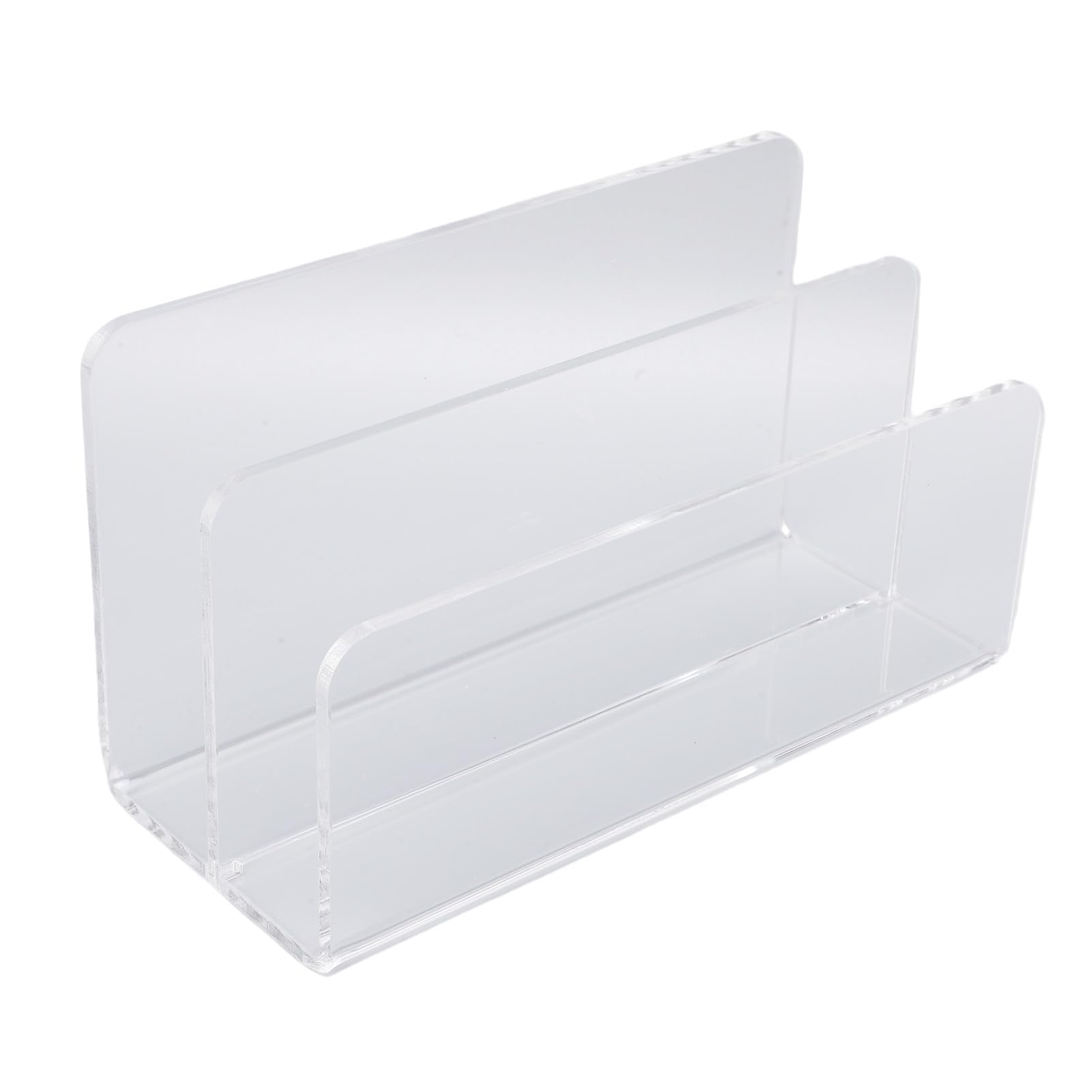 Raccoglitore posta acrilico trasparente 2 scomparti per scrivania, base antiscivolo 17,5x7,5x9,5 cm