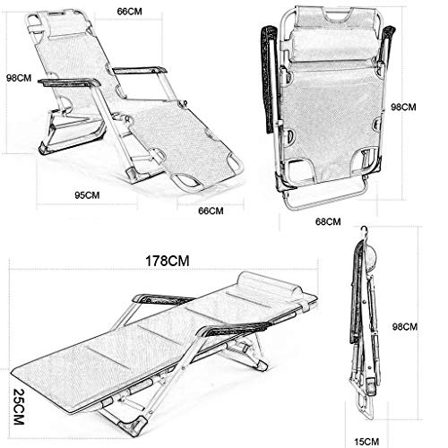 Chaise zéro gravity pliante bleu FANDIAO pour jardin et camping - 3