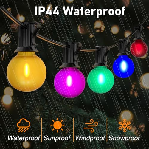 Image of GOOTHY 25 Pack G40 Frosted Multicolor LED String Light Bulbs, E12 /C7 Candelabra Base Christmas Globe Replacement Bulbs for Indoor Outdoor, 0.6W Shatterproof LED Night Light Bulbs