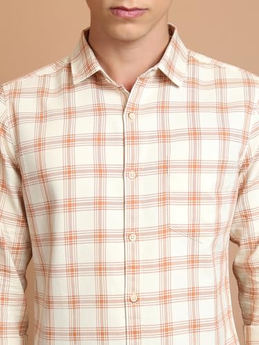 Image of Highlander Men's Slim Fit Checks Shirt | Full Sleeves | Spread Collar | Casual Shirts for Men