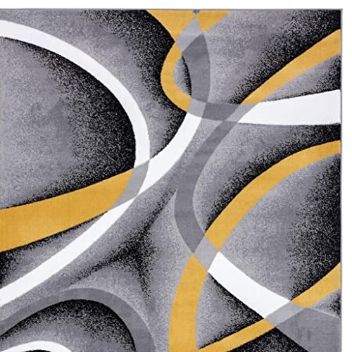 2305 Geometric Abstract Yellow 4x5 Area Rugs for Living Room