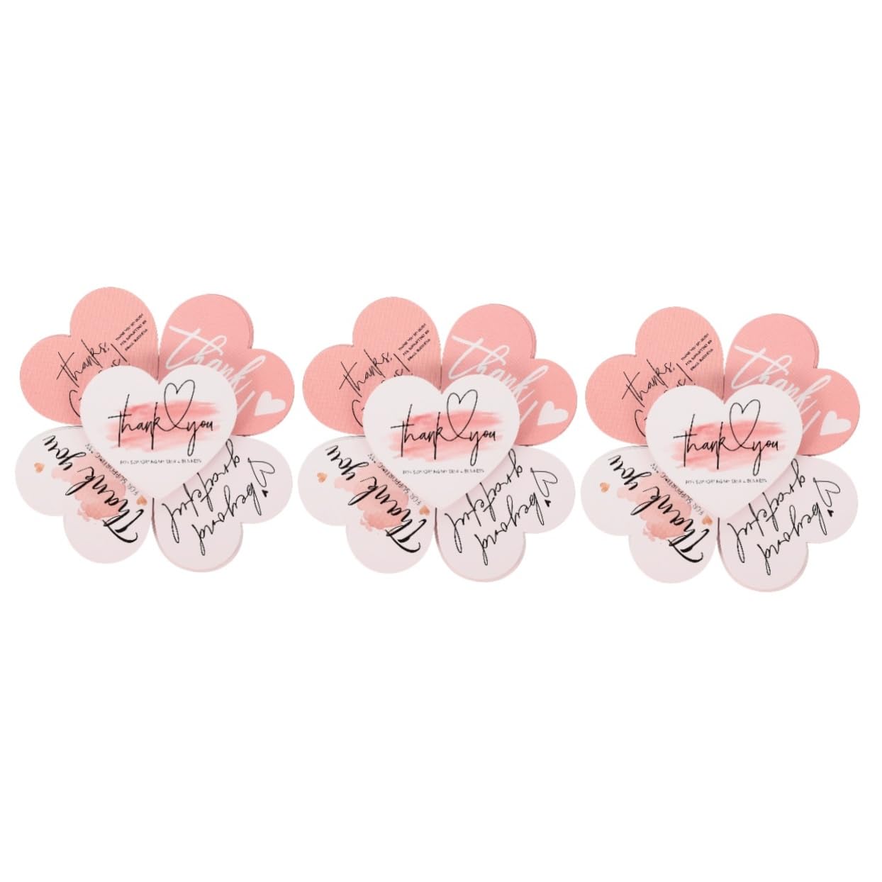 3 Set Biglietti Ringraziamento Forma Cuore Cartoncino Rosa Per Matrimonio E Piccole Attività Commerciali Etichette Decorative Per E Speciali 150 Pezzi*3