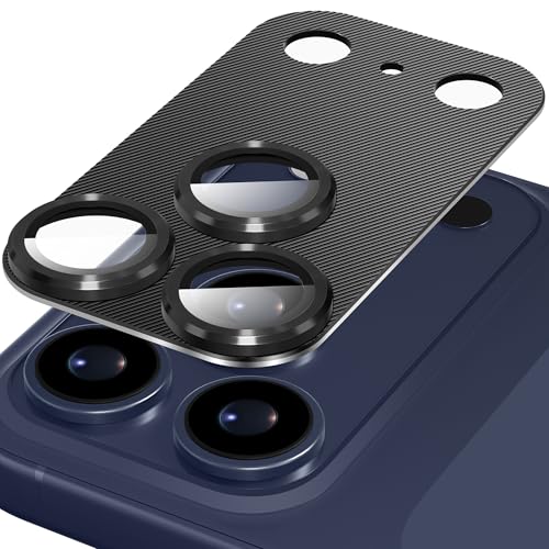 Suoman for iPhone 17 Pro Camera Lens Protector, All-in-one Design Metal Cool Premium Tempered Glass Camera Lens Screen Protector for iPhone 17 Pro - Black