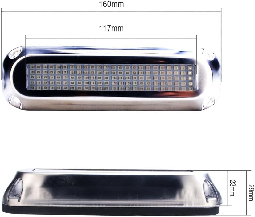 2pcs 120led Underwater Marine Boat Led Lights IP68 Waterproof Surface Mount for Night Fishing Cruise Ships Yachts Sailboat Pontoon Transom (2pcs white)