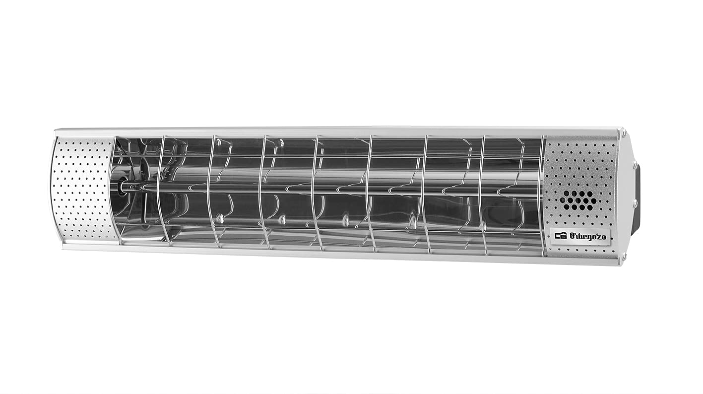 Orbegozo PHF 45 - Riscaldatore a infrarossi per interni ed esterni, IP-55, raggio 3 metri, inclinazione regolabile, cavo 2 metri, 2000W