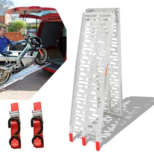 Tubiaz 1X Rampe de Chargement, Rampe d'accès, Rail de Chargement Antidérapant, Pliable Rampe de Chargement 340kg,pour véhicules Tout-Terrain, Rampe Simple...