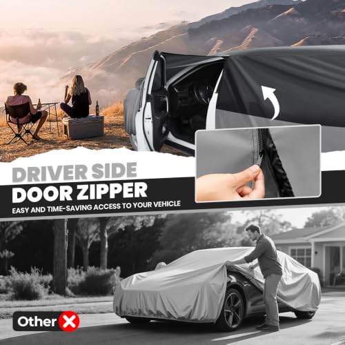 Image of Cartist 420d Car Cover Fits for Hyundai Santa Fe 2001-2027, All Weather Car Covers Outdoor for Santa Fe Accessories, Waterproof, UV Rain Snow Protection