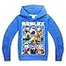 Kapuzenpullover für Jungen, langärmelig, Baumwolle, Spiele-Design Gr. 6-7 Jahre, blau
