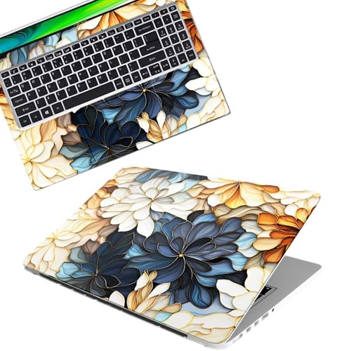 Image of Galaxsia Floral D6 Full Body Vinyl Laptop Skin /Sticker /Cover Upto 15.6 Inches Laptops Laminated-Removable-HD Quality Compatible for Hp-Dell-Sony-Lenovo-Asus etc.(15x10 Inches)