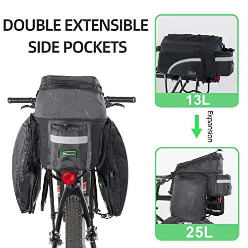 ROCKBROS Bike Trunk Bag 13L-25L Bike Rear Rack Bag Bike Cargo Rack Bag Rear Rack Carrier Bag by ROCKBROS - Image 2
