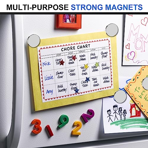 TRYMAG 30x3mm 16 Pieces Super Strong Magnets, Heavy Duty Neodymium Disc with Adhesive Backing, Powerful Permanent Rare Earth Magnets for Fridge, DIY, Crafts, Board, Scientific - Thumbnail 6