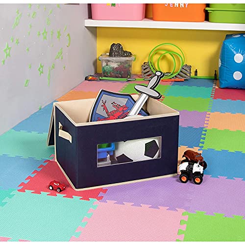 Juvale Foldable Storage Bins, Fabric Cubes (Navy, 16.2 X 10 X 12 In, 3 Pack) #TOP1