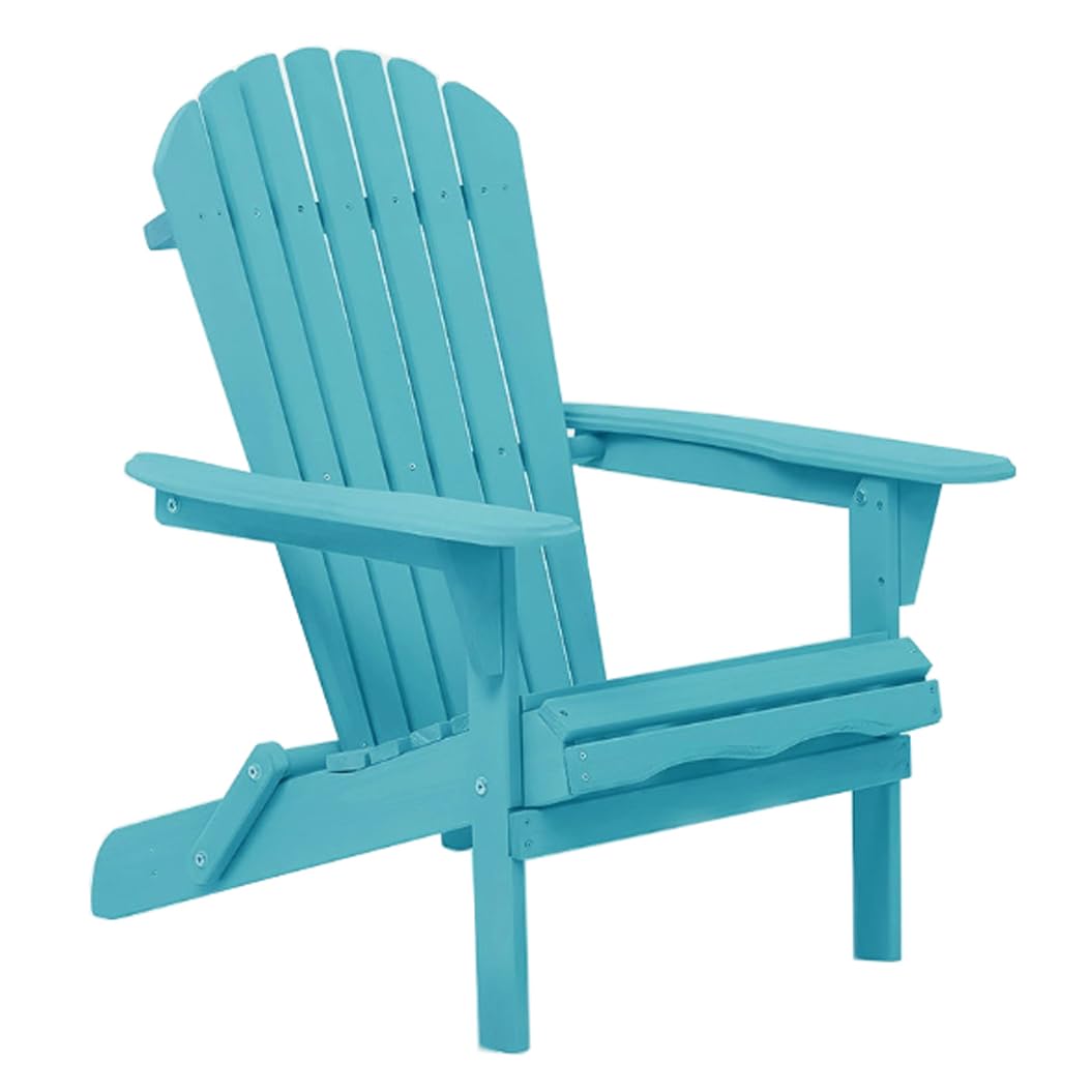 Chaise Adirondack pliante en bois noble bleu, l'excellence du mobilier de jardin