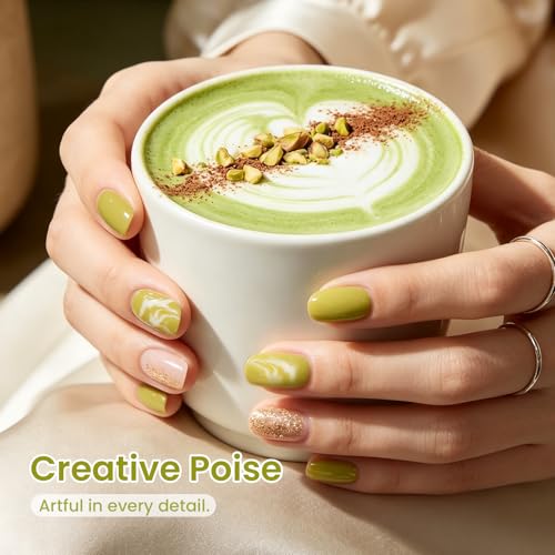 Image of Beetles Green Gel Polish - Pistachio Latte 15ML /0.51Fl Oz, Lime Green Gel Nail Polish, Color-Matched Bottle, Soak-Off UV LED, Long-Lasting Holiday & Fall Nails Art for DIY Beginners & Salon Pros