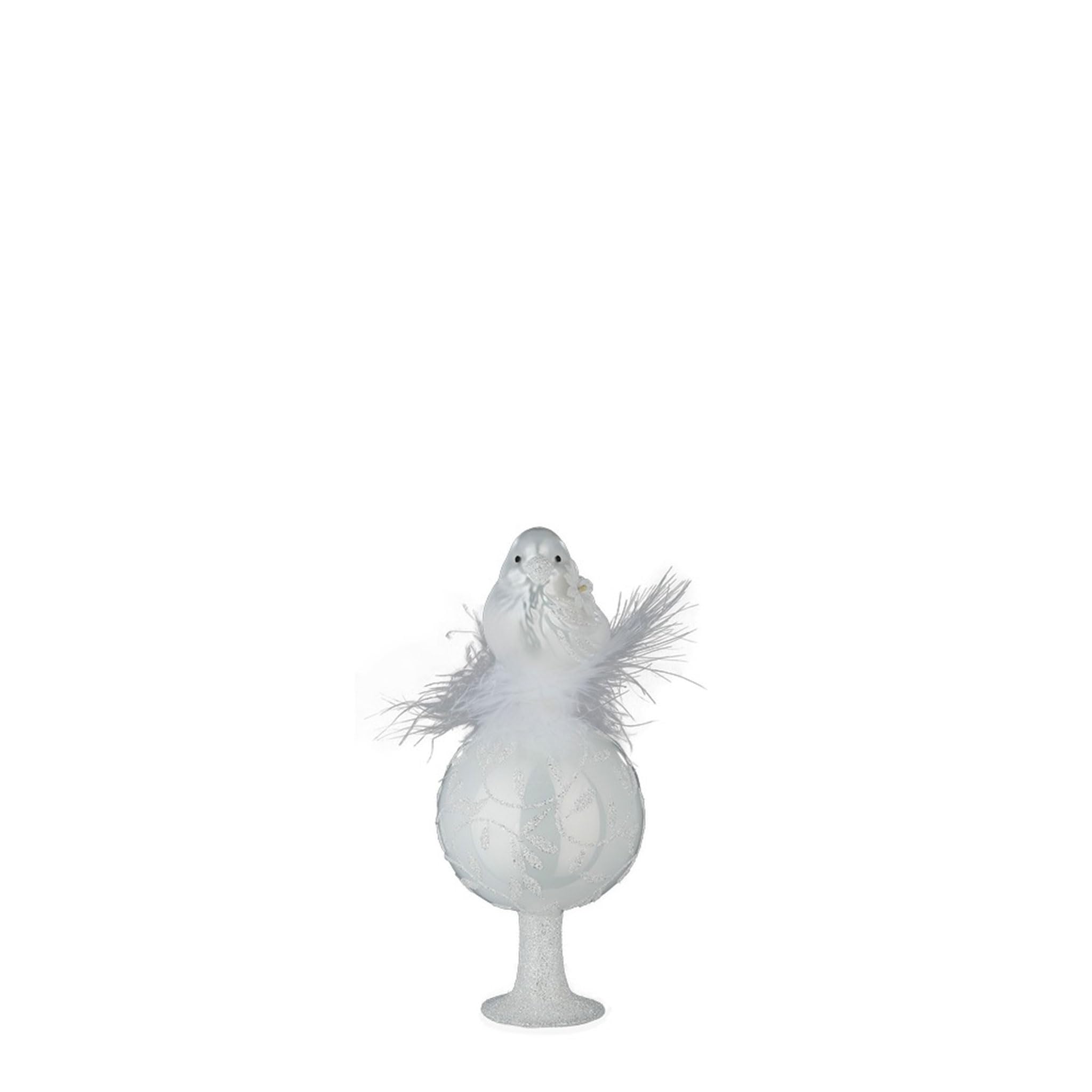 Punta de cristal para árbol de Navidad blanca hecha a mano