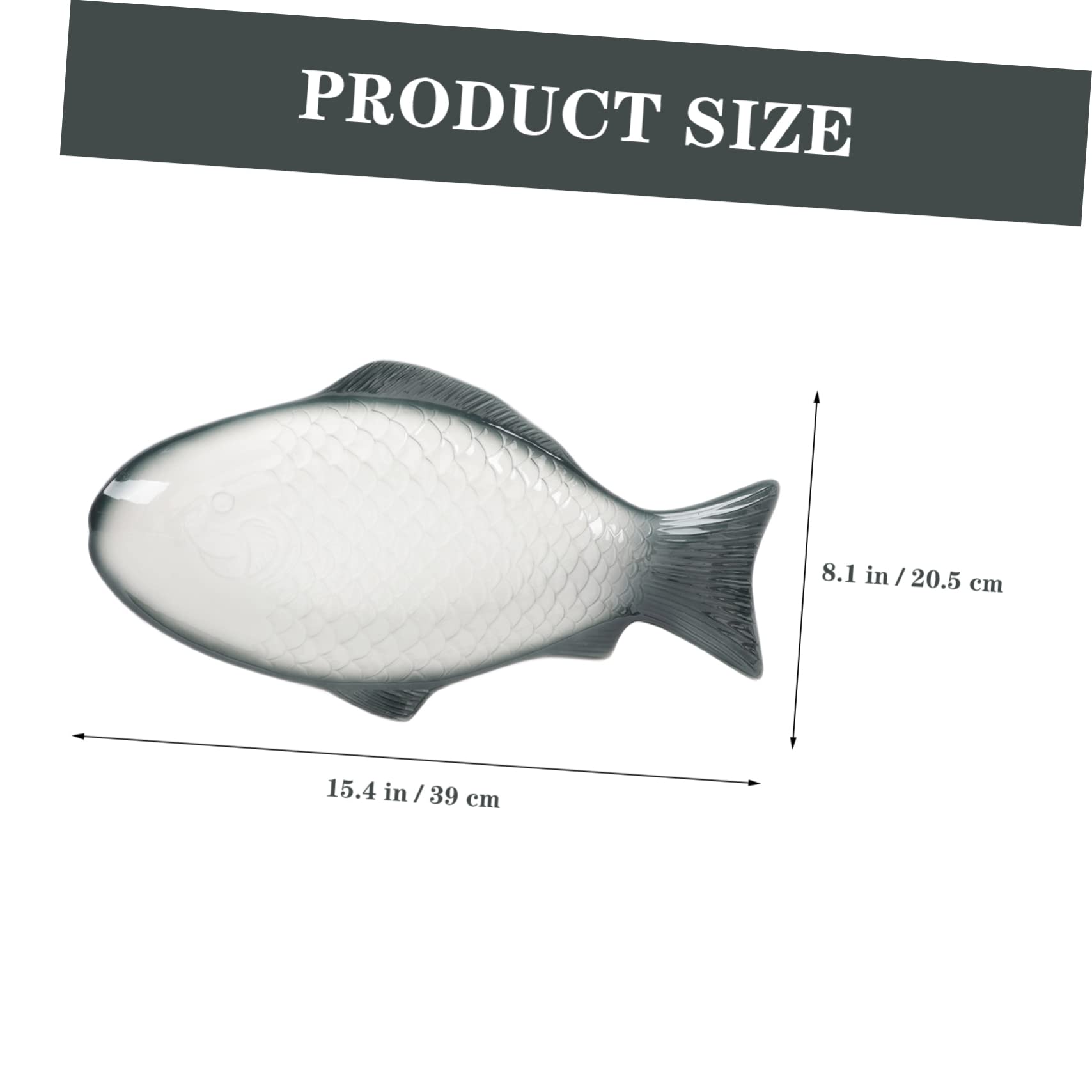 Hemobllo Piatto per Pesce al Vapore in Ceramica Forma di Pesce Piatto Decorativo per Alimenti per Servire e Frutti di Mare