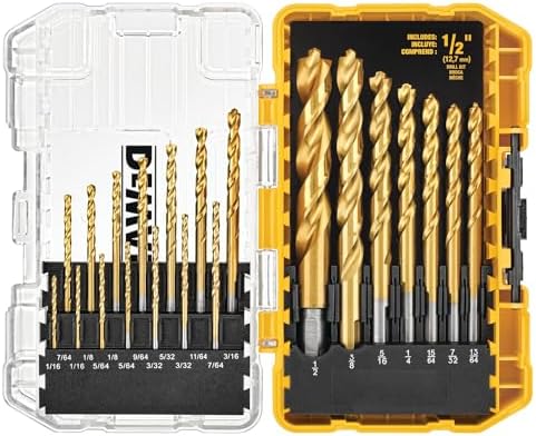 DEWALT Drill Bit Set, 21 Pc. Titanium Nitride Coated Pilot Point ...