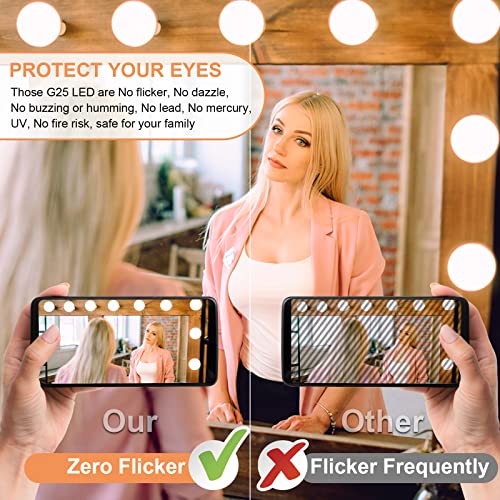 Comzler 8 Pack E26 Led Globe Light Bulbs 2700K Soft White, 5W 60 Watt Equivalent Bathroom Light Bulbs, G25 Led Bulb For Bathroom Vanity Over Mirror, Round Light Bulb Cri85+, 120V, Non-Dimmable #TOP5