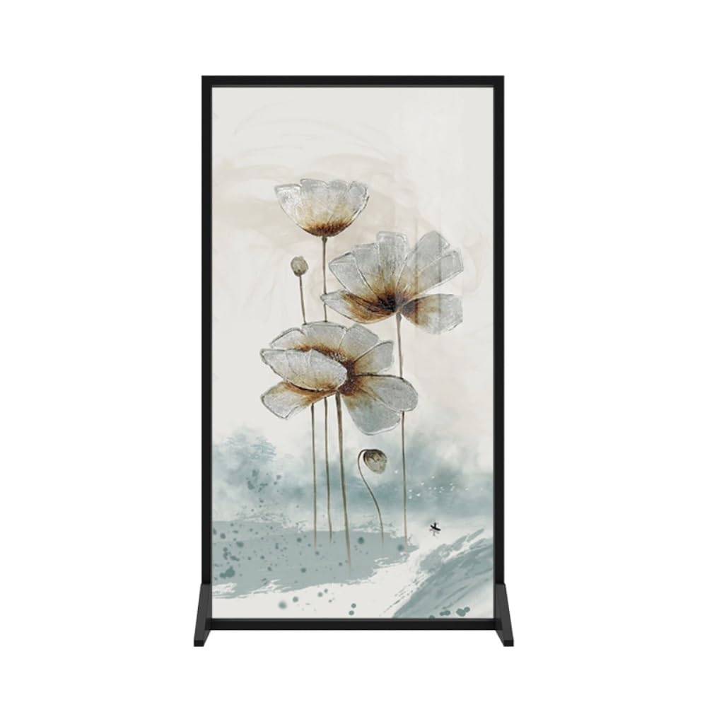 Privacy Screen Floor-standing Screen Partition Decoration Living Room Office Entrance Exhibition Hall Aluminum Alloy Lotus Seat Room Divider