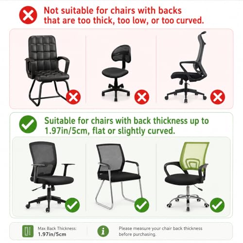 Image of Ergonomic Adjustable Headrest Pillow for Office & Standard Chairs Memory Foam Neck Support Cushion, 3D Mesh Breathable Design, Tilt & Height Adjustable for Comfortable Posture and Pain Relief