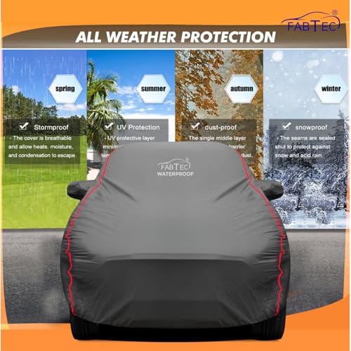 FABTEC Waterproof Car Cover for Maruti Ciaz, Grey - Image 2