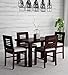 LIZZAWOOD Furniture Solid Sheesham Wood 4 Seater Dining Table with 4 Cushioned Chair | Stylish & Comfortable Home Furniture | Long-Lasting Solid Wood 4 Seater Dining Set (Walnut