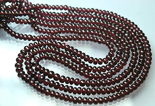 Garnet de Mozambique perles rondelles lisses de prestige pour joaillerie fine 4-5mm